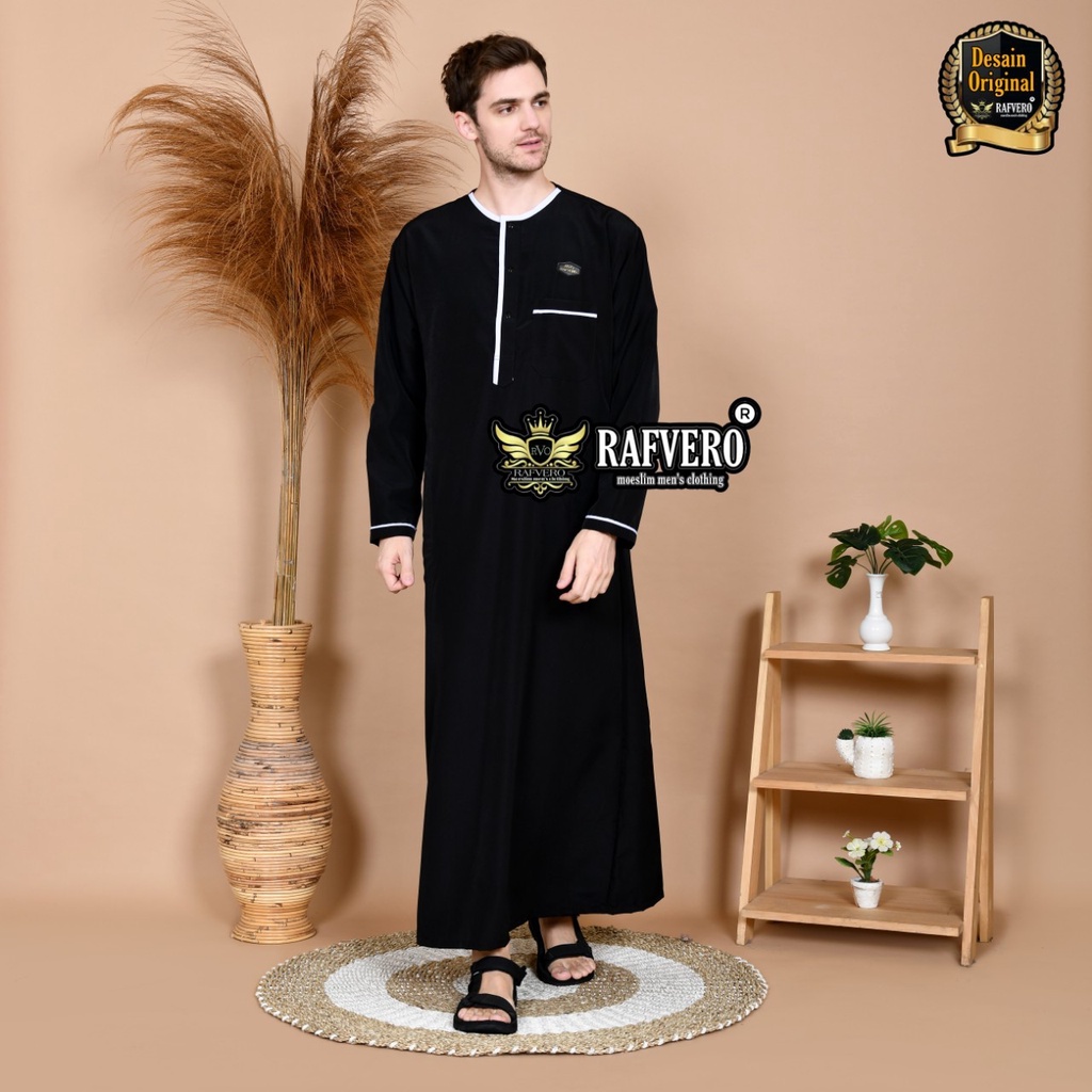 Pakaian Muslim Jubah Pria Gamis Laki laki Baju Koko Cowok Original Rafvero Al Ghaffi