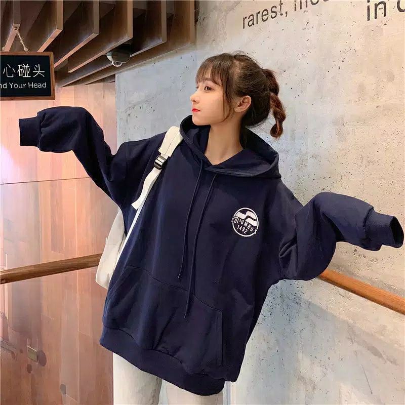 S - XXXXXL(6XL) Hoodie Jumper Wave Columbus Big Size OVERSIZE/ Zip Hoodie Korean Harajuku Style Wanita Pria Jumbo Jaket Resleting 5XL 4XL 3XL 2XL XL L M