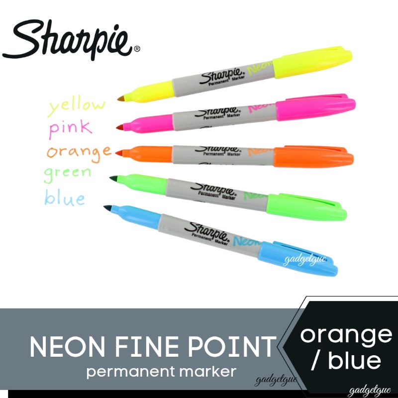 sharpie neon fine point permanent marker spidol permanen sepidol spidol warna neon permanent  stabil