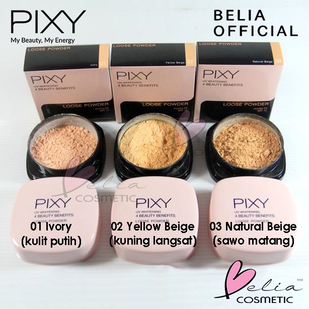 ❤ BELIA ❤ Pixy UV Whitening 4 Beauty Benefit Loose Powder ( Bedak tabur ) 12g