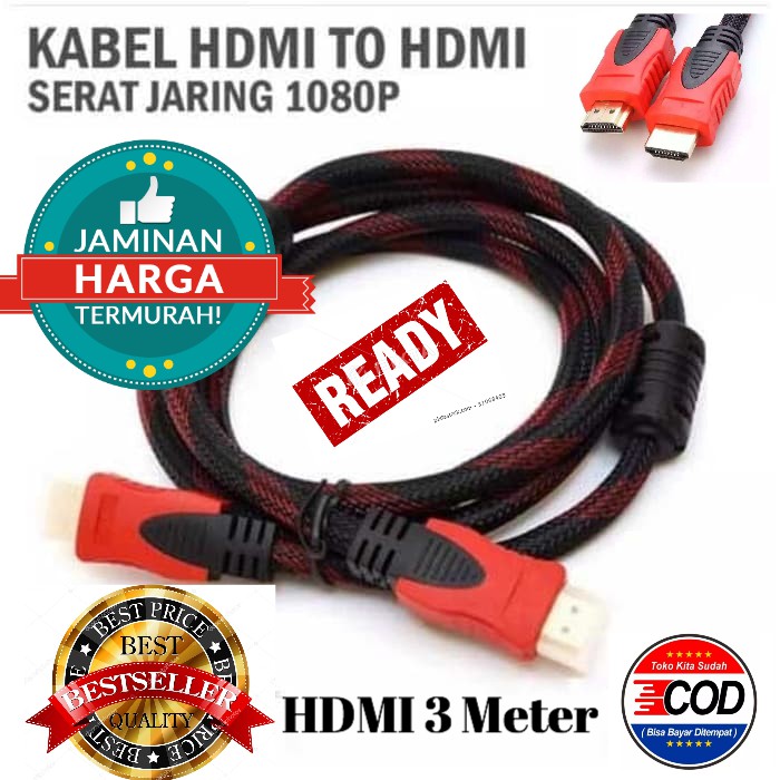 Kabel tv Kabel Hdmi to Hdmi 3 Meter 4K HD 1080 P