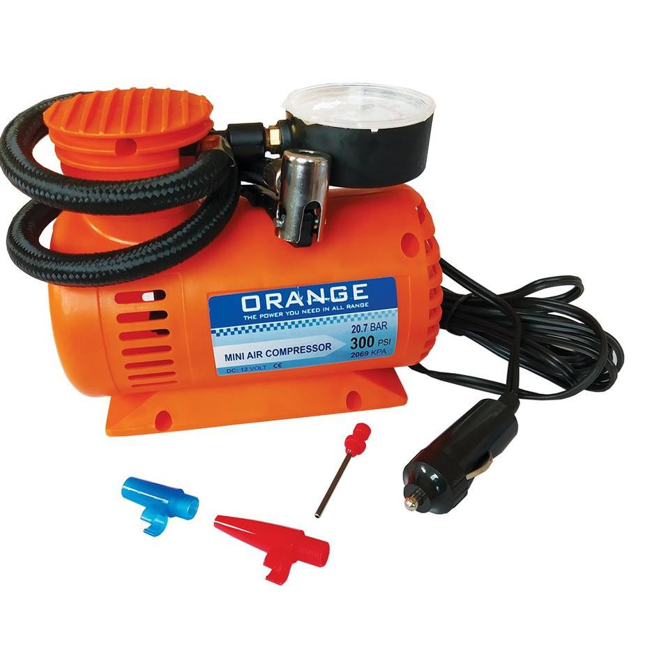 KOMPRESOR ANGIN MINI ORANGE DC 12V - MINI AIR COMPRESSOR - POMPA BAN