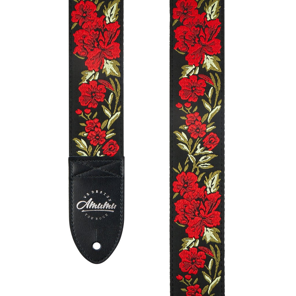 Amumu CO22J-RD Strap Gitar motif Rose Flower