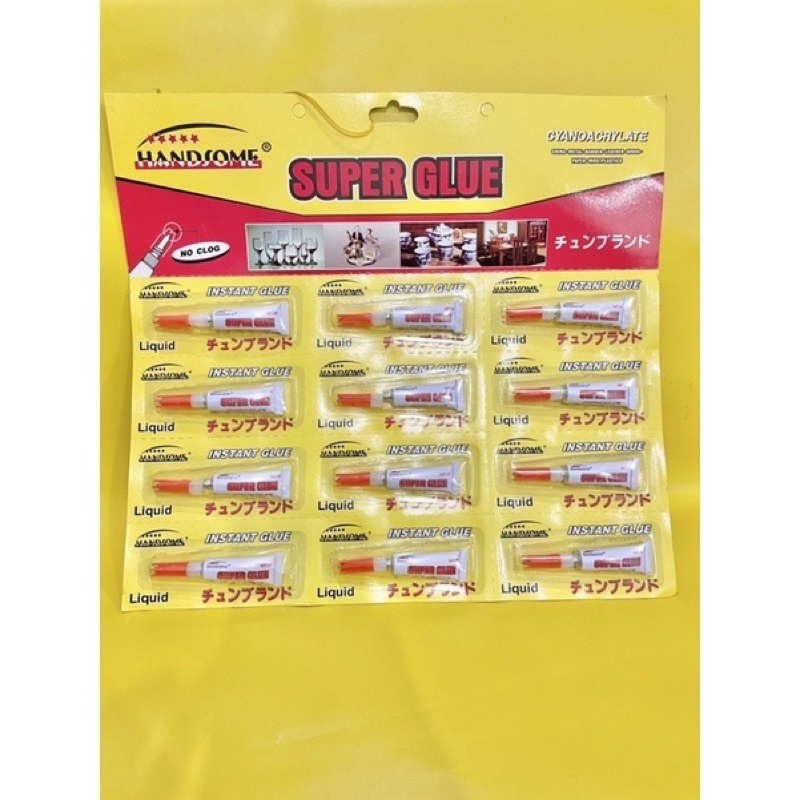 

12pcs 1 renceng super glue handsome / instant glue jepang / lem besi / lem kayu lem kertas lem kulit