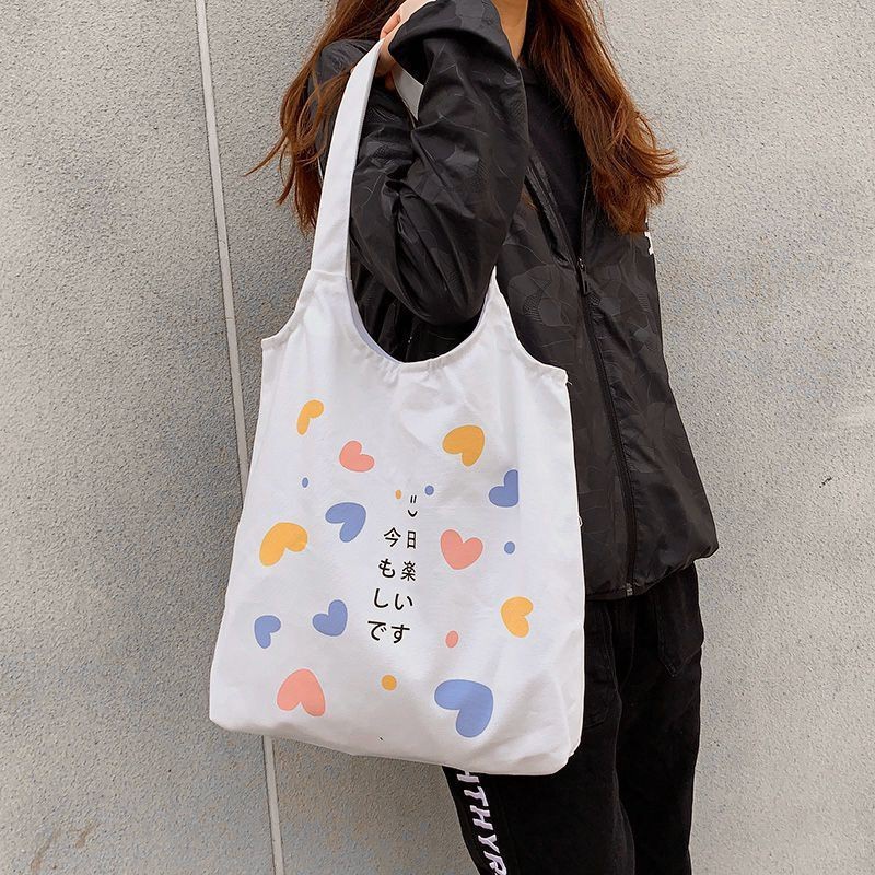 TC-80 tas kanvas canvas shoulder bag bahu korea jepang kanji love