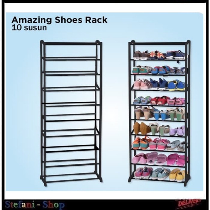RAK SEPATU] Amazing 10 / 4 Susun Rak Sepatu Sandal Free Dus RAK SEPATU 10 SUSUN MURAH BARU MAKASSAR