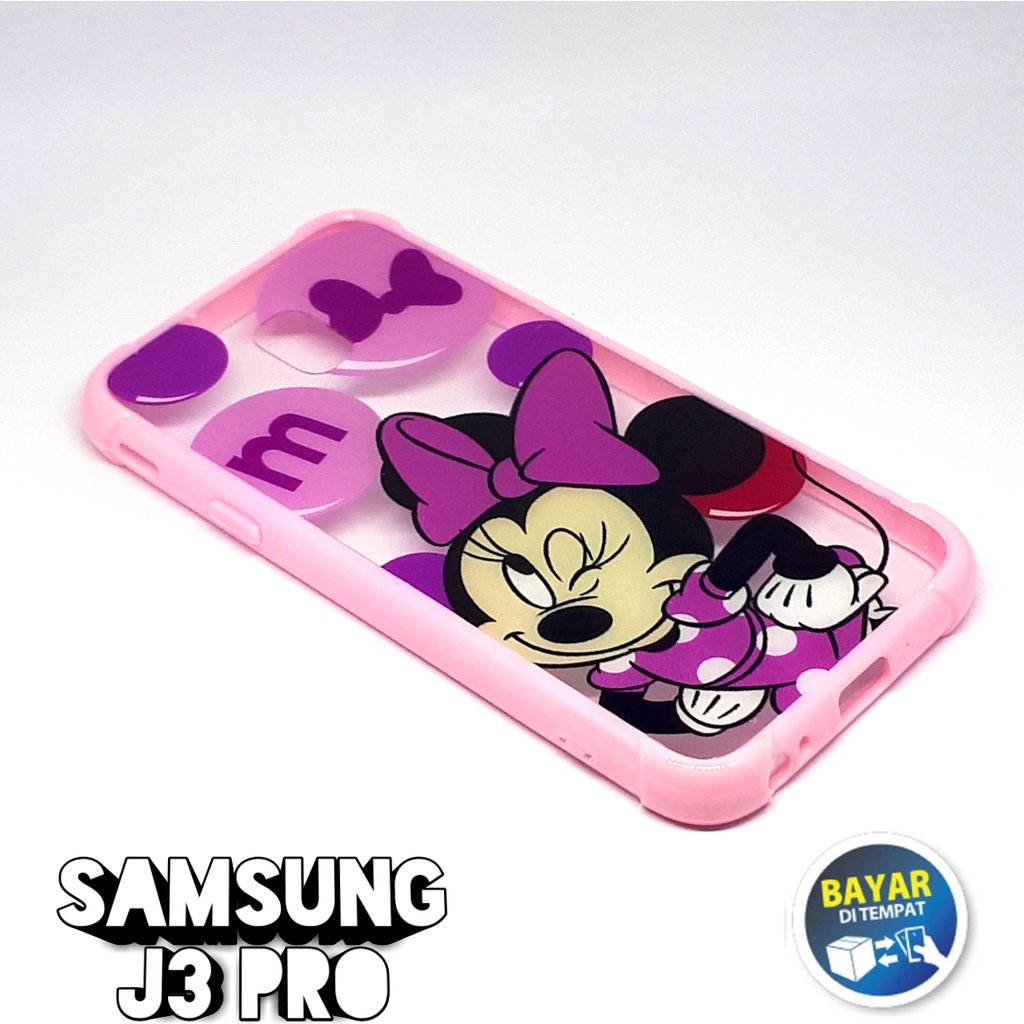 Casing Samsung J3 pro Case Anticrack Transparan Motif Lucu