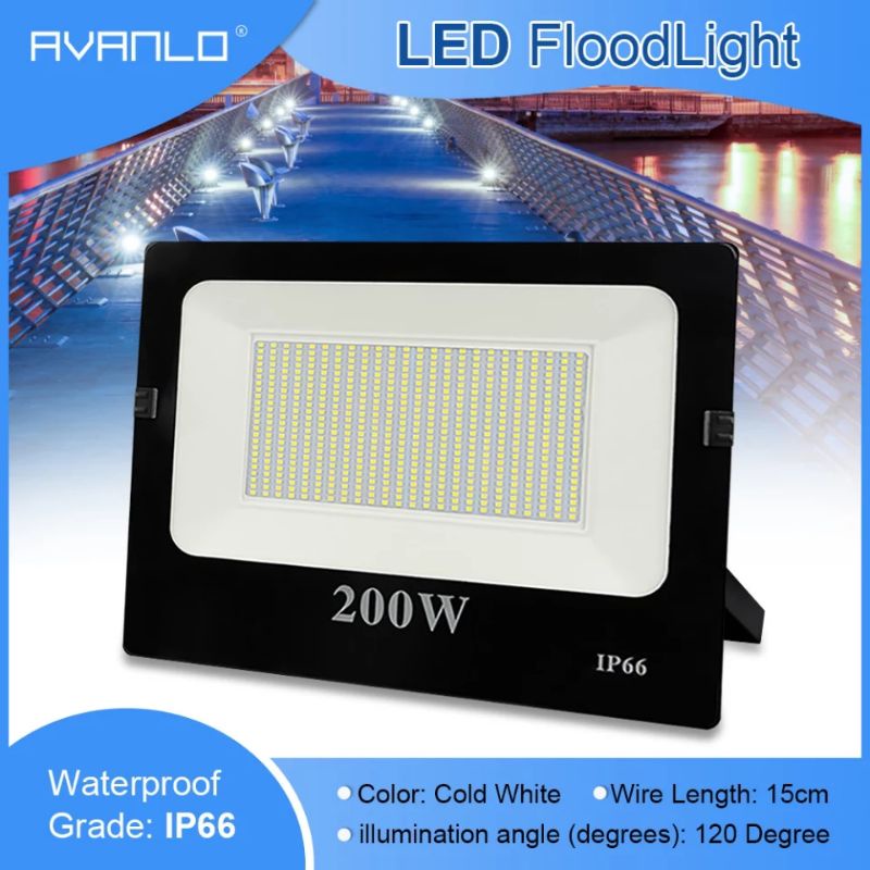 Lampu sorot outdoor LED 100W 200w 300w panggung taman gedung lapangan waterproof 100 200 300 Watt Emico Floodlight Anti Air lapang