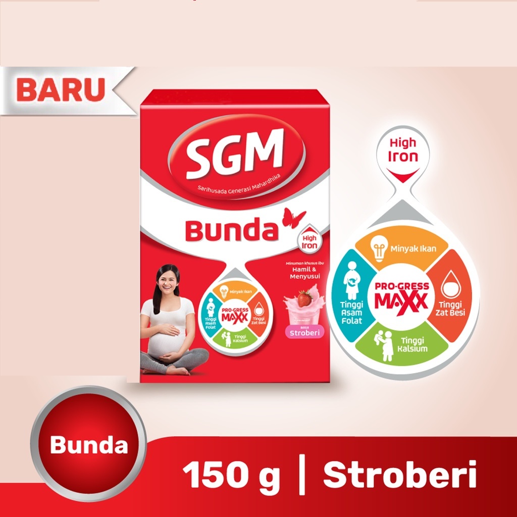 

SGM Bunda Pro-GressMaxx 150Gr Stroberi Susu Bubuk Nutrisi Ibu Hamil dan Menyusui Tinggi Zat Besi