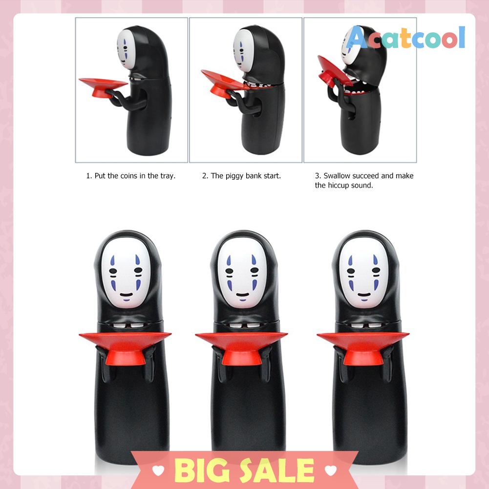 Spirited Away Kaonashi No-face Piggy Bank Toy Automatic Eaten Coin Bank