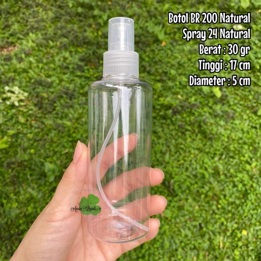 Botol SPRAYER 200 ml Transparan Bening spray botol plastik 200 ml - Tutup Putih