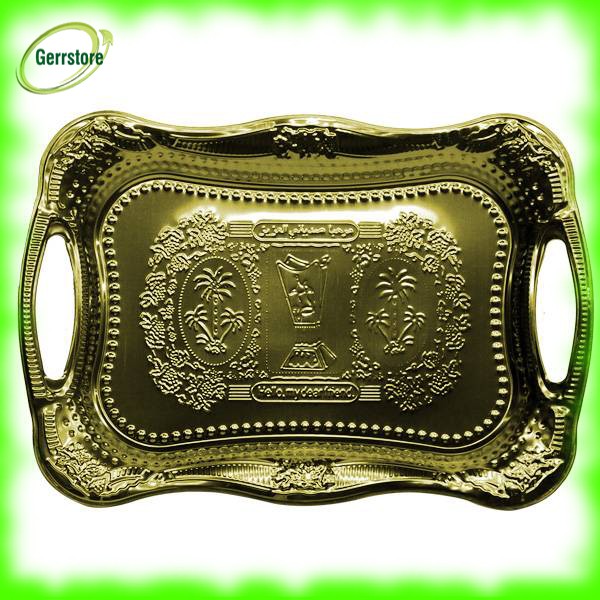 Nampan | Baki | Nampan Arab Stainless Steel Gold  (y-149)