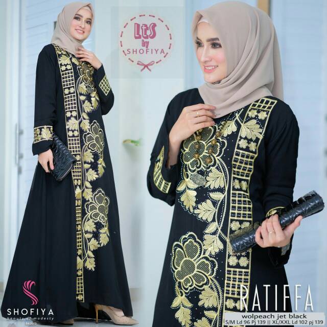 ABAYA HITAM, ABAYA FULL BORDIR| Zahran | Ratiffa | Original by Shofiya Hijab