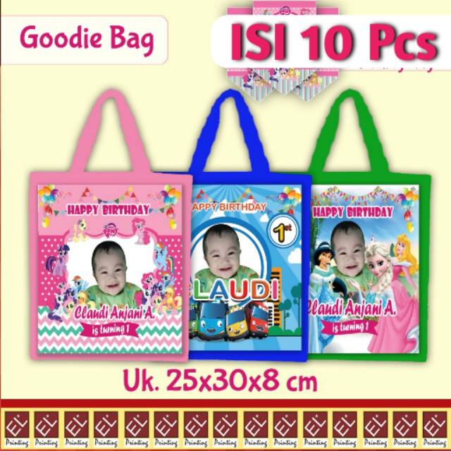 

10 Pcs tas ulang tahun custom / goodiebag / tas souvenir