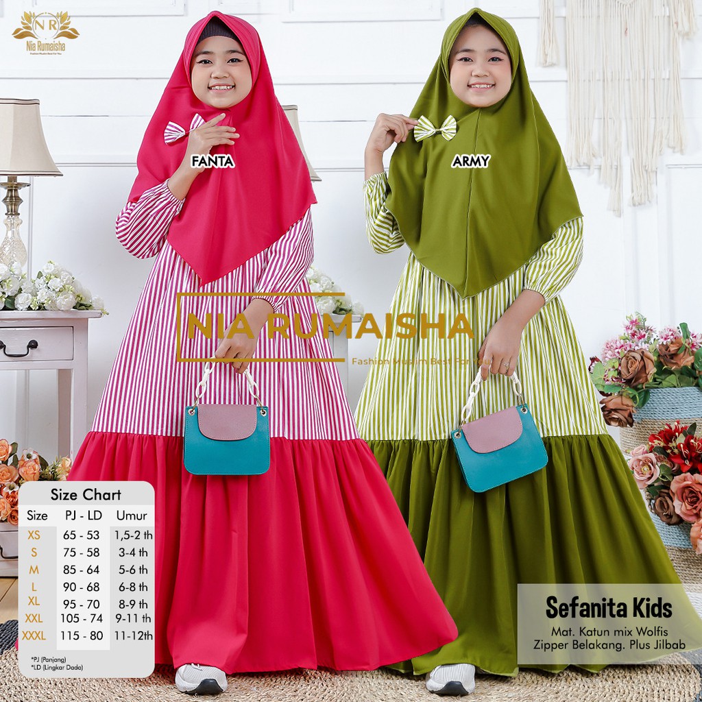 Gamis Kids Set Sefanita Ori Nia Rumaisha