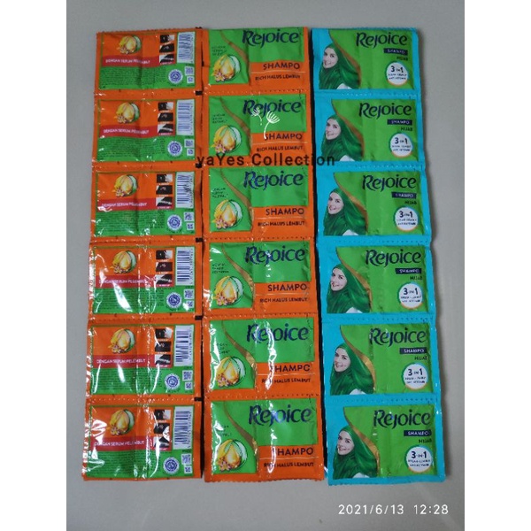 Rejoice sampo Renceng 12 Pcs sachet Shampo rencengan rejoise hijab anti ketombe rich halus lembut