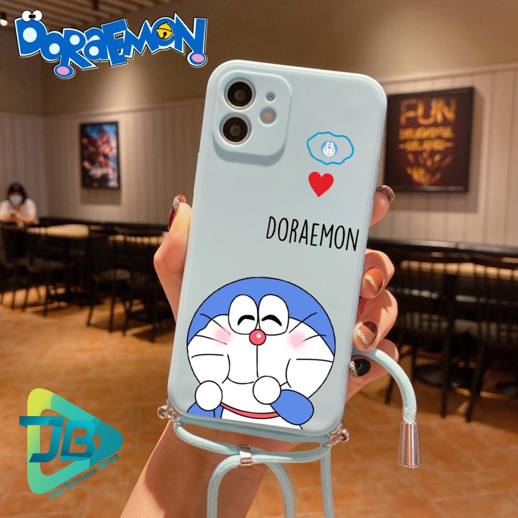 SOFTCASE SILIKON SLINGCASE TALI LANYARD STRAP PHONE MACARON PELINDUNG KAMERA DORAEMON OPPO VIVO SAMSUNG XIAOMI REALME IPHONE ALL TYPE JB5338