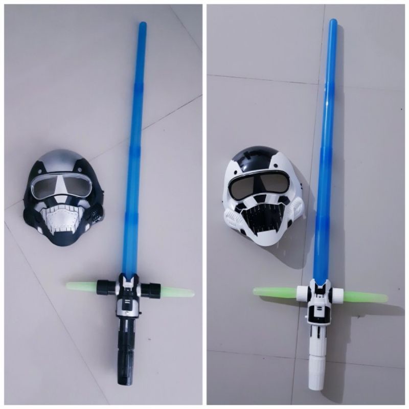 Mainan Set Pedang &amp; Topeng Star Wars Pedangan Lightsaber Cosplay Anak Starwars