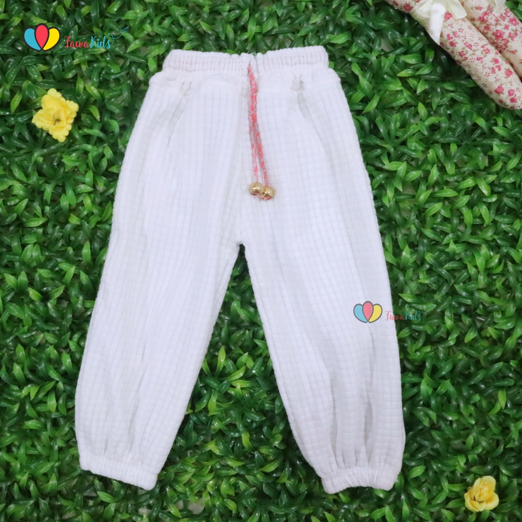 (UNIVERSAL) Jogger White Uk 1-12 Tahun / Celana Panjang Anak Laki Perempuan Grosir Joger Pants Cewek