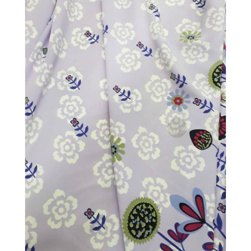 Bahan Kain Gamis Meteran Motif Premium Lilac Wolfis