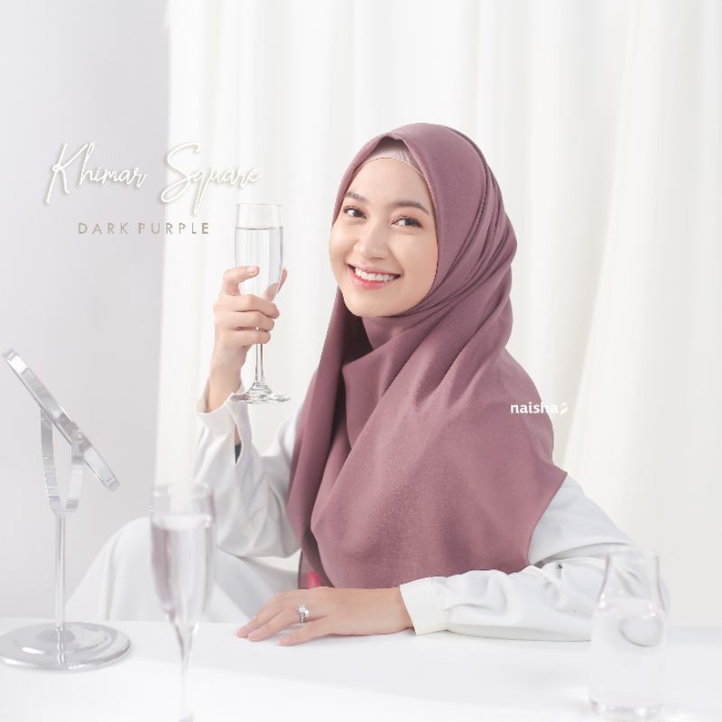 Kerudung Instan Murah Khimar Segi Empat by Naisha | Hijab Syari Jumbo | Hijab Segi Empat | Hijab