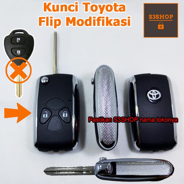 Casing Kunci Lipat Flip Key 2 TOMBOL Toyota Calya Agya HIGH QUALITY