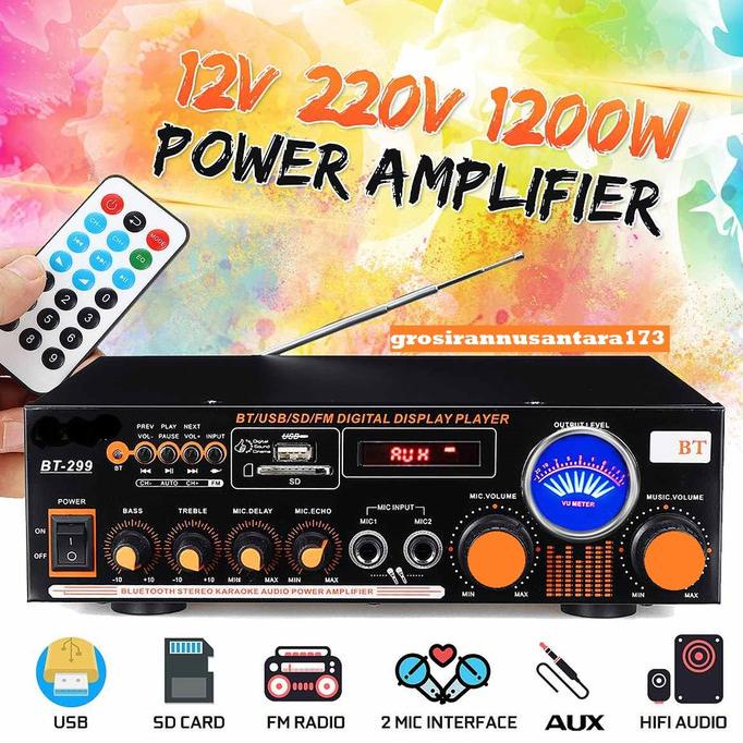 POWER AMPLIFIER FLECO BT-299 / AMPLIFIER BLUETOOTH / AMPLIFIER KARAOKE .