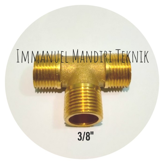 Tee Drat Luar 3/8 / Sambungan T Drat Luar 3/8 - Kuningan Import