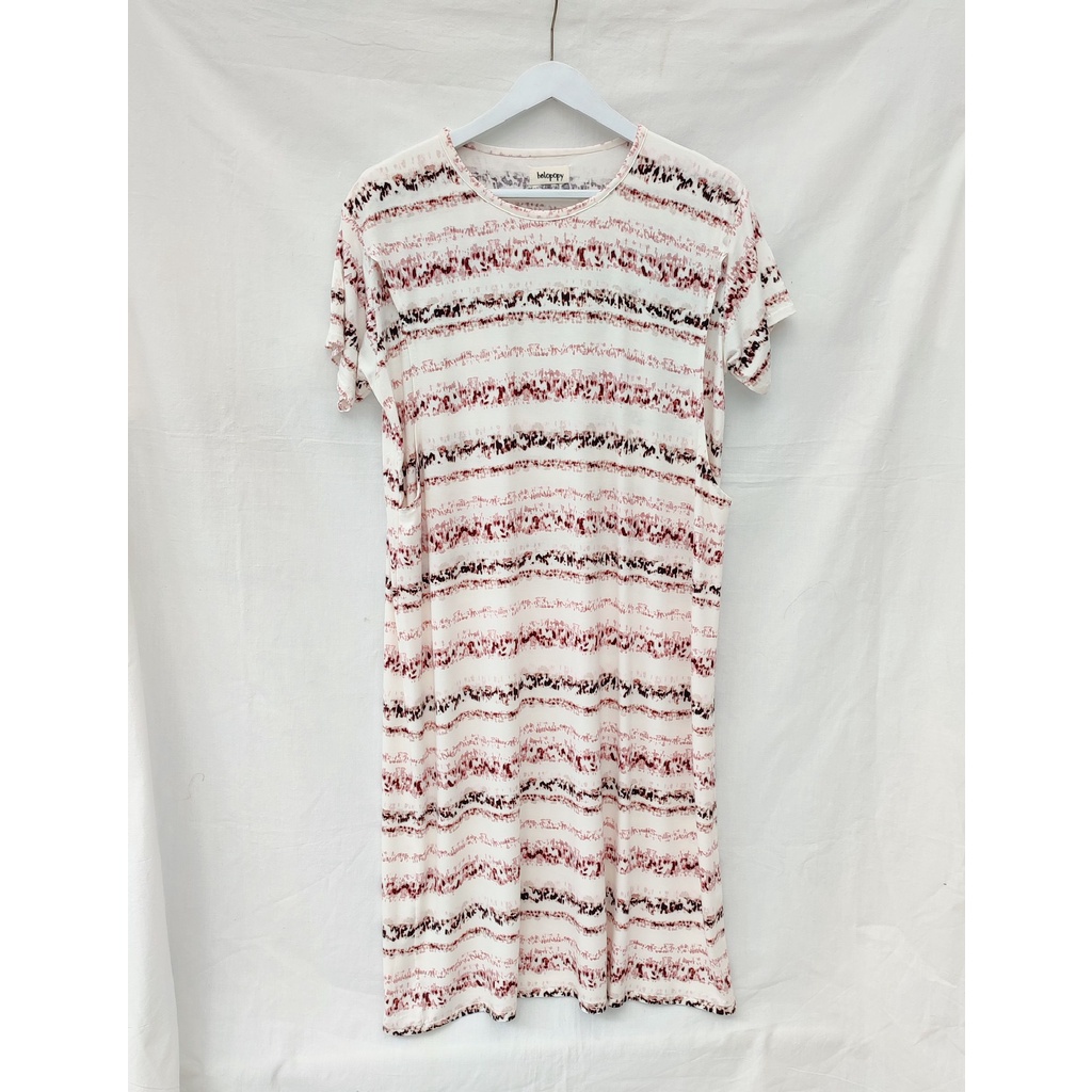 LAURA Baju Busui Bukaan Samping Kanan Kiri Murah | Dress Menyusui Kaos-Cream Tie Dye