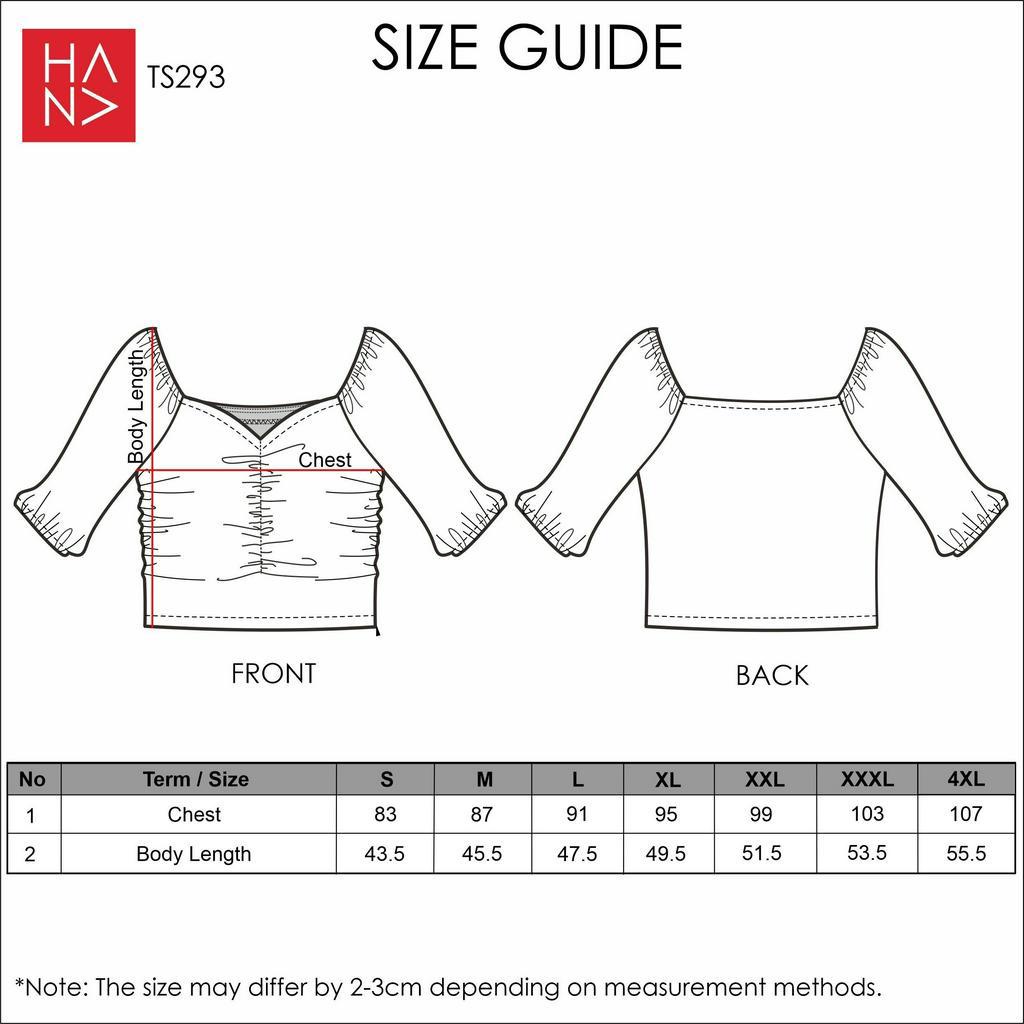 Hana Fashion - Hailee Sabrina Blouse Wanita / Atasan Crop Wanita - TS293