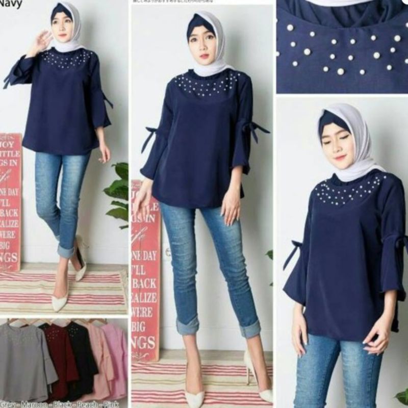 eReX FASHION Pearly top bahan twiscone fit L 1R