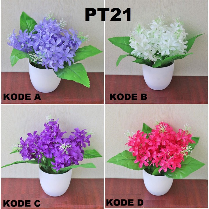 MOGYMOGY PT21 Pot Tanaman Hias Bunga Hias Plastik Ornamen Pot Bongsai Artificial Flower Decoration