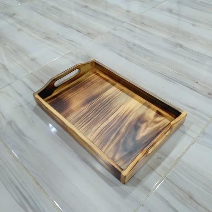 Baki Kayu / Nampan Kayu / Tray Kayu Pinus 32 x 22 Bakaran