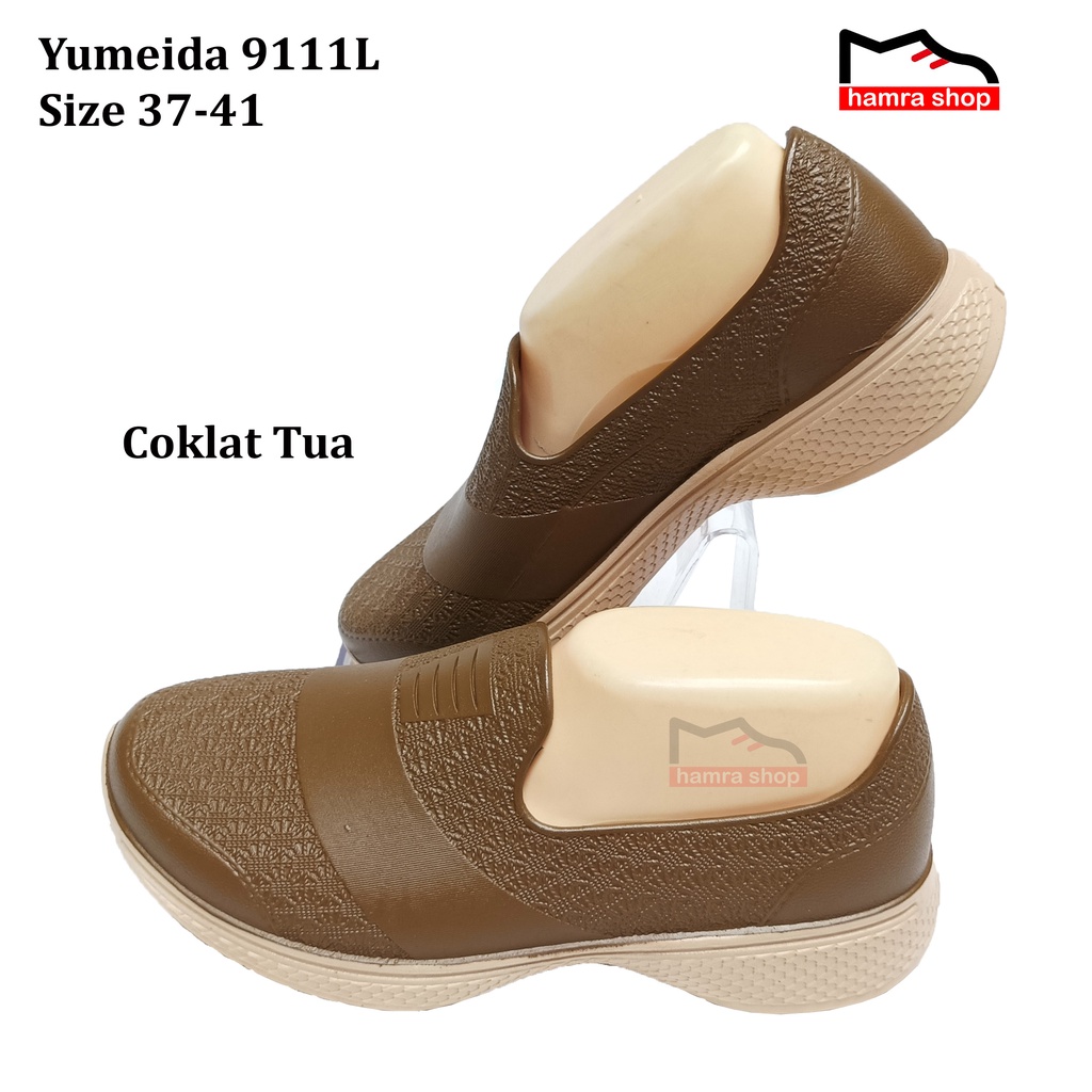 Yumeida 9111 L Sepatu Wanita Flat Shoes Bahan Karet