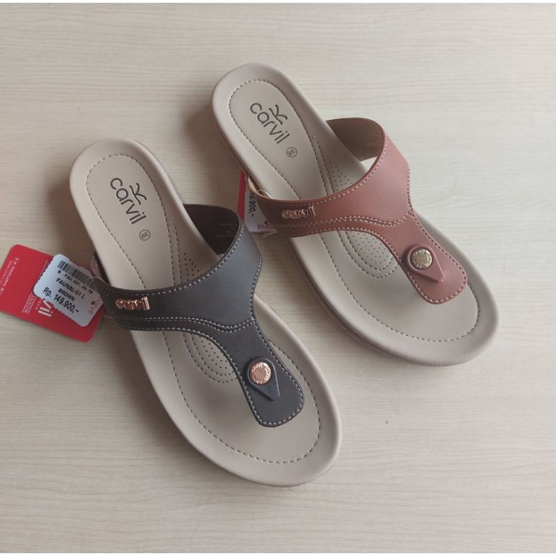 Carvil Sandal Jepit Wedges Wanita Dewasa Carvil Original Sendal Slop Cewek Carvil 36-40 Bisa COD