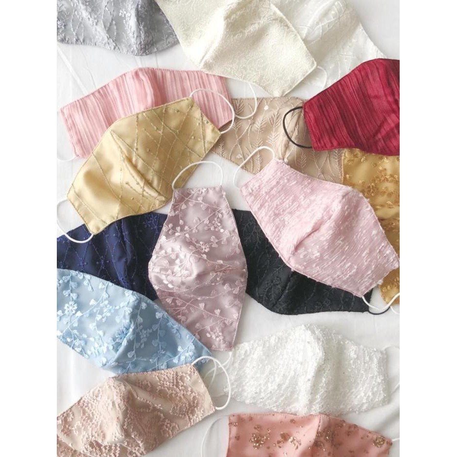 fikashop000 Masker cantik fashion brukat payet premium / BUNDLE