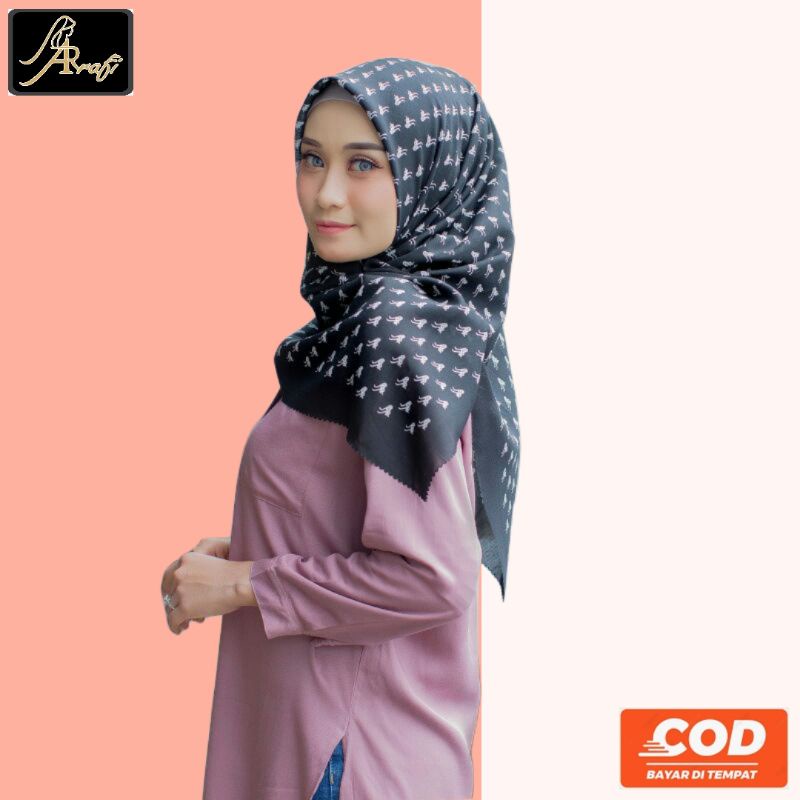 Jilbab Hijab Segi Empat Arrafi AR 505 Kerudung Scarf Terbaru Kekinian Viral Krudung Wanita Cantik 20