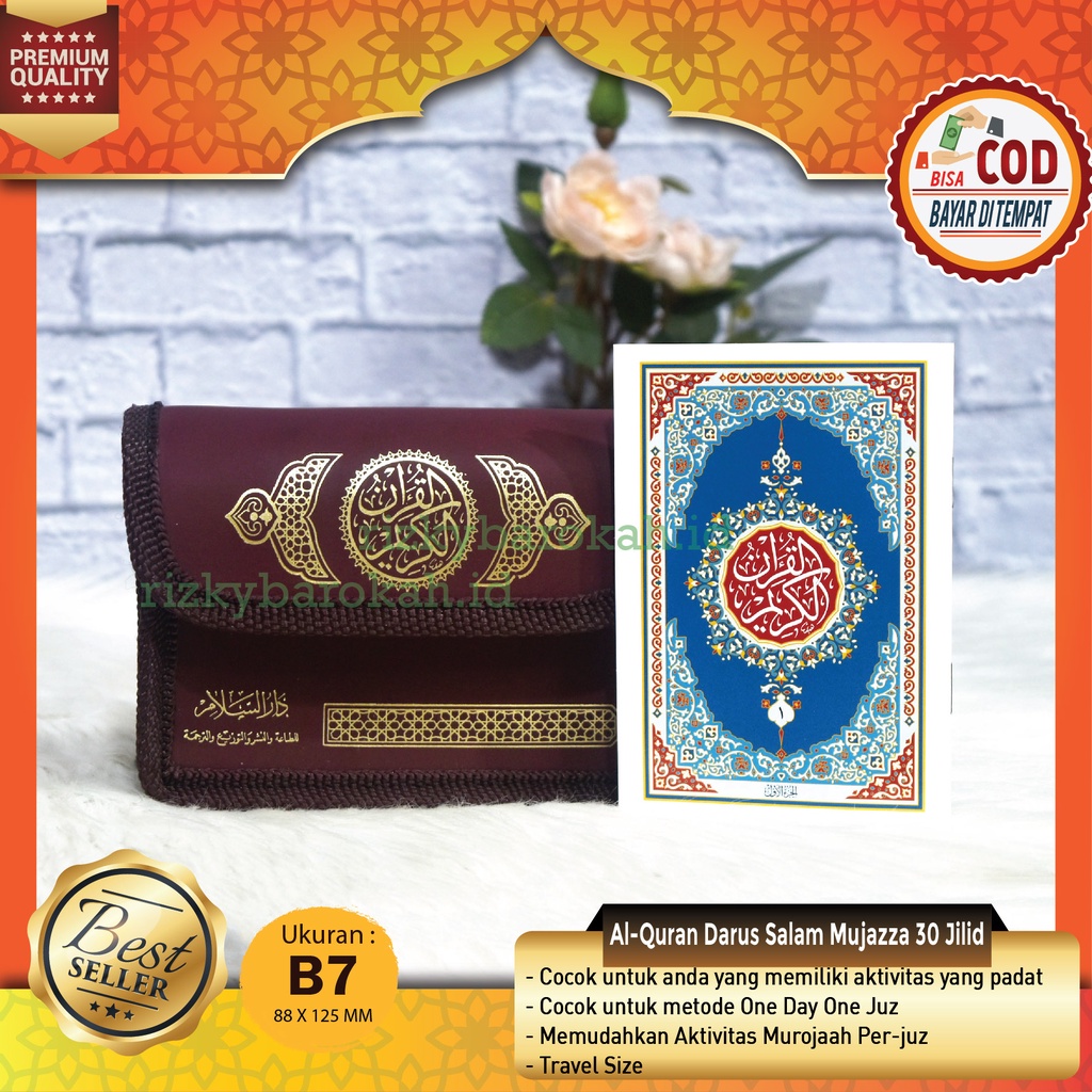 Alquran Perjuz Saku Darussalam Box Kalep Mini Kulit One Day One Juz ukuran B7 9 x 13 cm Al Quran Muj
