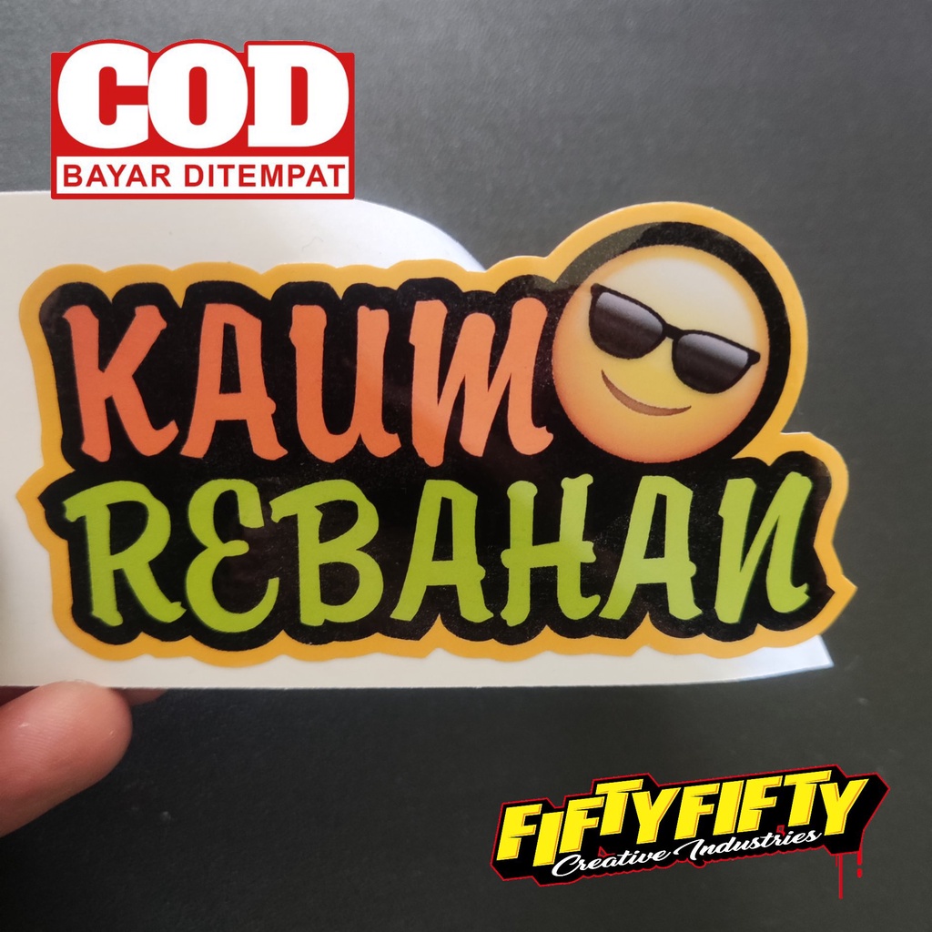 Stiker Print Cut KAUM REBAHAN Stiker Printing Laminasi Glossy Stiker Motor Mobil Helm Sudah Membentuk Pola Desain