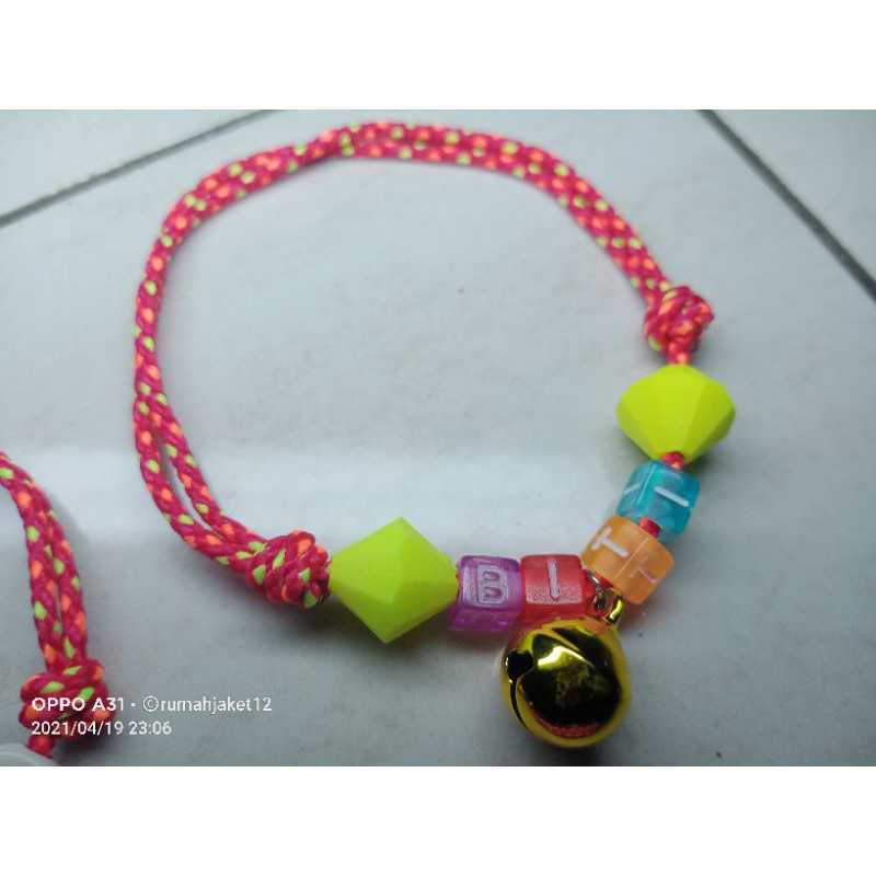 kalung kucing/kelinci perusik merah 5000 lonceng 12mm