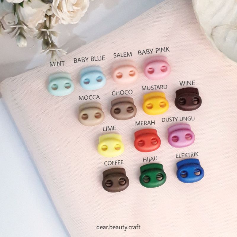 Stopper warna dua lubang - Stopper strap masker