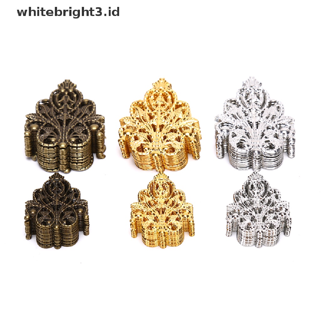 {whitebright3.id} 20Pcs Mix Filigree Crafts Hollow DIY Embellishments Findings Jewelry Accessories ,