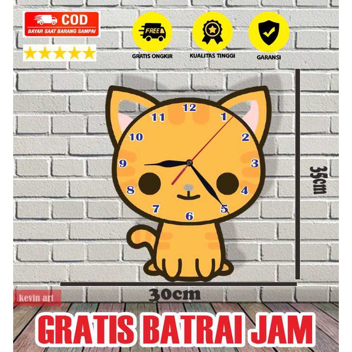 JAM DINDING KARAKTER UNIK KUCING LUCU ANIMAL CAT HEWAN AKSESORIS DINDING KAMAR TIDUR ANAK CEWE COWOK MINIMALIS AESTEHTIC MURAH 3d DEKORASI DINDING ARTISITIK ANTIK KADO HADIAH ULANG TAHUN ANAK BAGUS DISKON