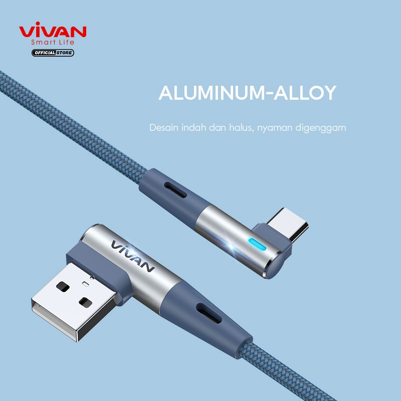 KABEL DATA MICRO USB VIVAN BWM100S 2.4A FAST CHARGING 100CM