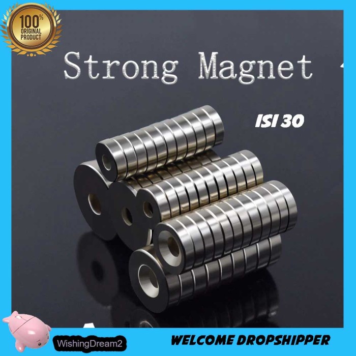 Taffware Strong Neodymium Magnet NdFeB Countersink Ring N35 10x3m 30PC