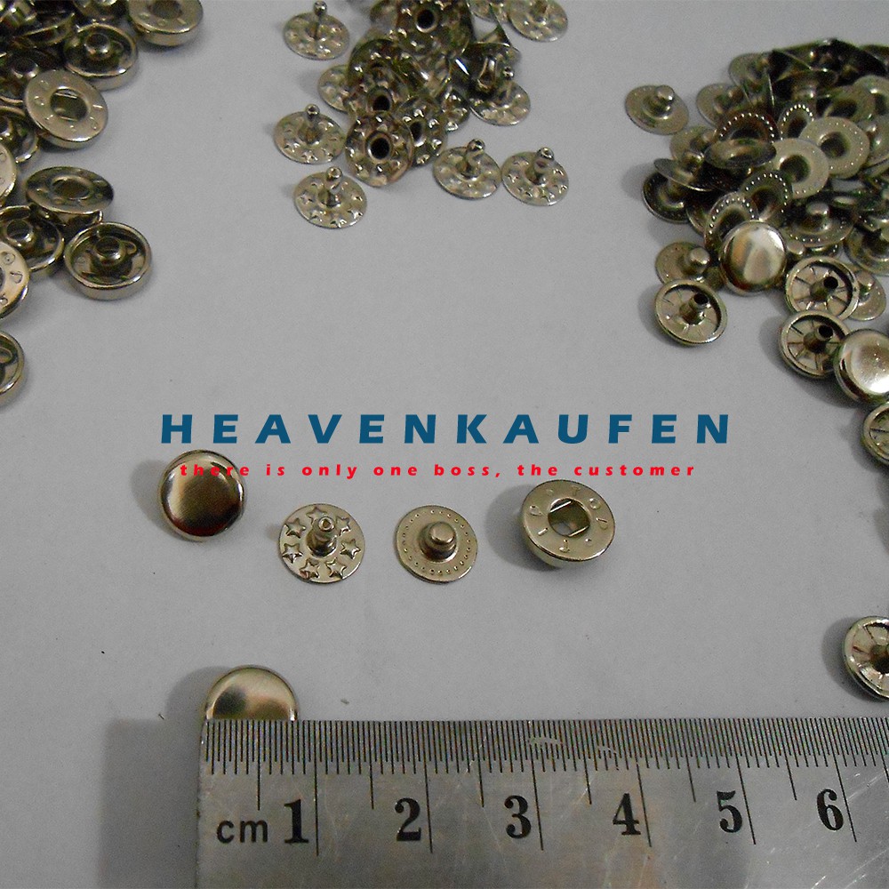 Kancing Jepret 9 mm nikel (Snap Button) Untuk Kancing Dompet, Gelang Dll