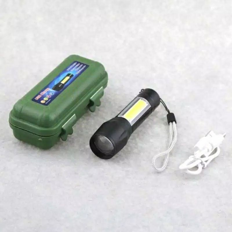 Senter Swat Mini Led COB Charger USB Super Terang