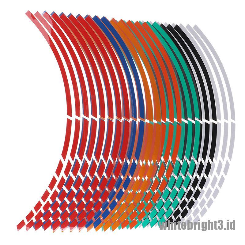 Tape Strip Reflektor 16 Strip 17 &quot;- 19&quot; Warna Putih Untuk Velg Mobil / Motor