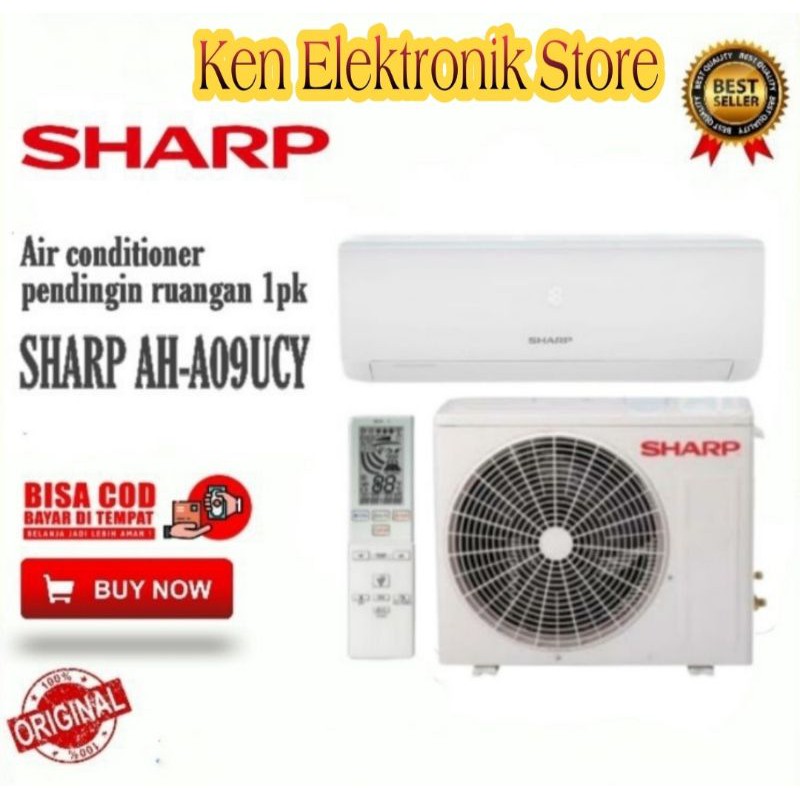 AC SHARP AH-A9UCY 1 PK  R32 LOW WATT UNIT ONLY  GARANSI RESMI ORI