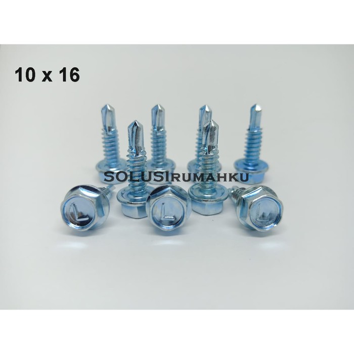 1000 PCS SKRUP ROOFING PUTIH 10X16 Sekrup Baut BAJA RINGAN